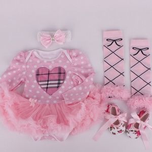 Boutique Pink & White Polka Dot 4pc set TuTu (b)